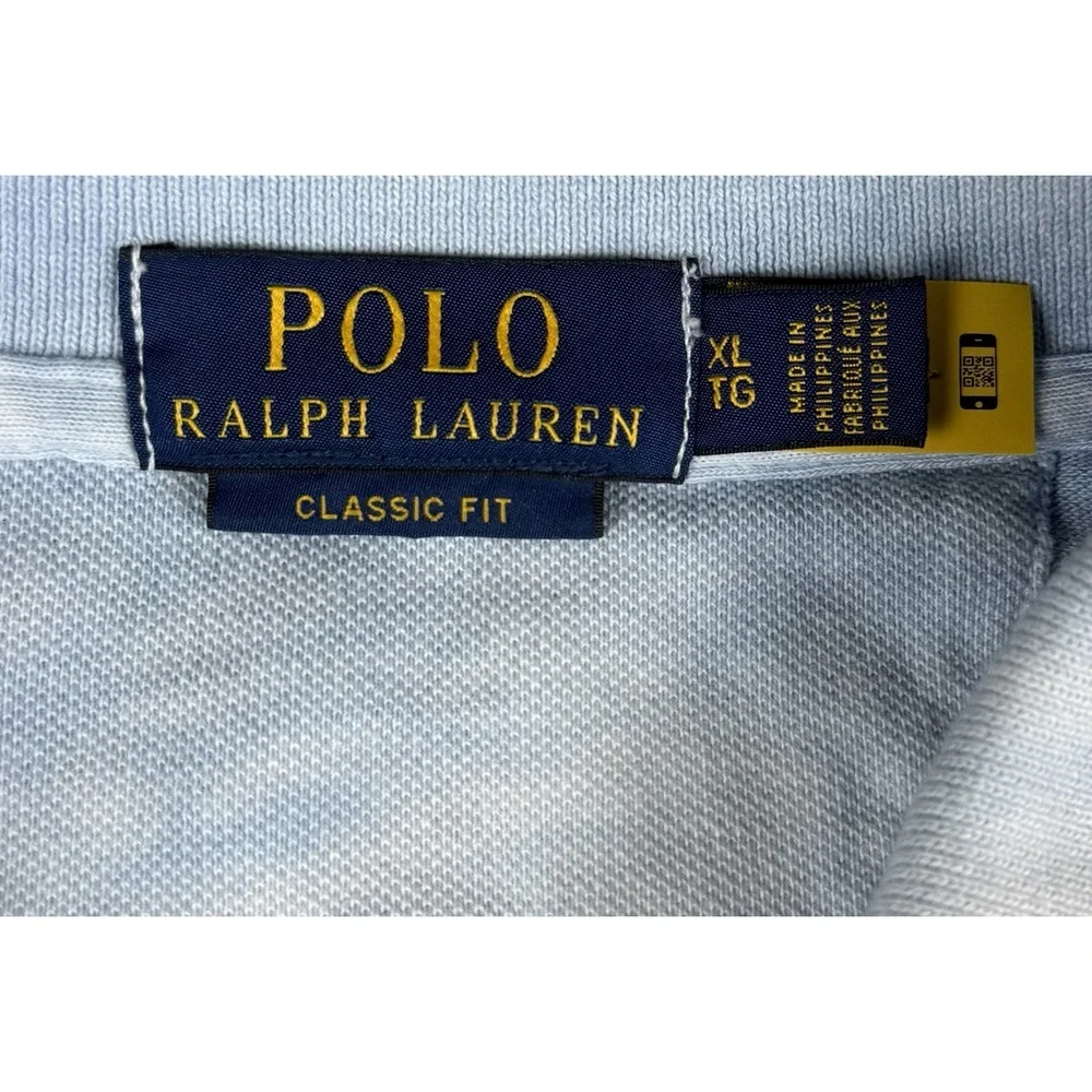 Polo Ralph Lauren Hawaii Aloha Tie Dye Polo Shirt XL Classic Fit Blue Cotton